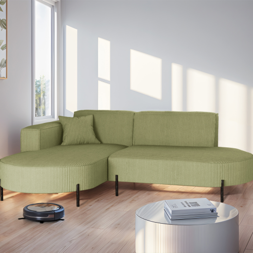 Parma Studio Hills – Ecksofa L-Form, Metallfüße, HR-Schaum & hoher Komfort - Lime, Hellgrün (Scala 06)