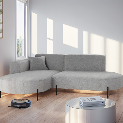 Parma Studio Hills – Ecksofa L-Form, Metallfüße, HR-Schaum & hoher Komfort - Hellgrau (Quelle 83)