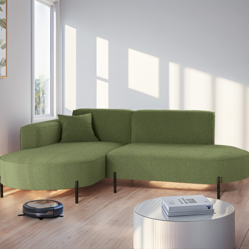 Parma Studio Hills – Ecksofa L-Form, Metallfüße, HR-Schaum & hoher Komfort - Grün (Quelle 38)