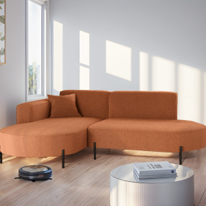 Parma Studio Hills – Ecksofa L-Form, Metallfüße, HR-Schaum & hoher Komfort - Ziegel, Orange (Quelle 54) 