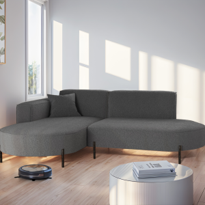 Parma Studio Hills – Ecksofa L-Form, Metallfüße, HR-Schaum & hoher Komfort - Dunkelgrau (Quelle 92) 
