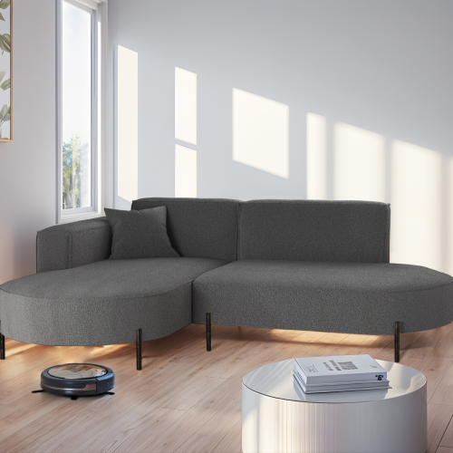 Parma Studio Hills – Ecksofa L-Form, Metallfüße, HR-Schaum & hoher Komfort - Dunkelgrau (Quelle 92)