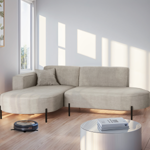 Parma Studio Hills – Ecksofa L-Form, Metallfüße, HR-Schaum & hoher Komfort - Hellgrau (Noel 14)