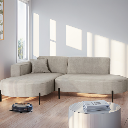 Parma Studio Hills – Ecksofa L-Form, Metallfüße, HR-Schaum & hoher Komfort - Hellgrau (Noel 14)