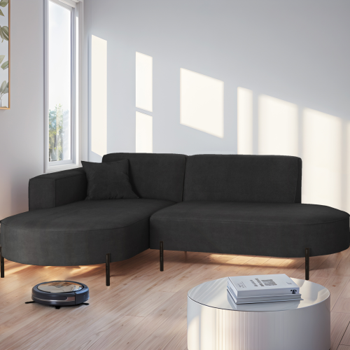 Parma Studio Hills – Ecksofa L-Form, Metallfüße, HR-Schaum & hoher Komfort - Graphit (Noel 25)