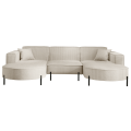 PARMA U HILLS Ecksofa – Komfortables Sofa mit Scala Cordstoff, modernes Design, 299 cm - Sand, Creme