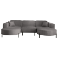 PARMA U HILLS Ecksofa – Komfortables Sofa mit Scala Cordstoff, modernes Design, 299 cm - Ash, Grau