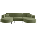 PARMA U HILLS Ecksofa – Sofa mit Bouclé Stoff Quelle, modernes Design, 299 cm - Grün (Quelle 38)