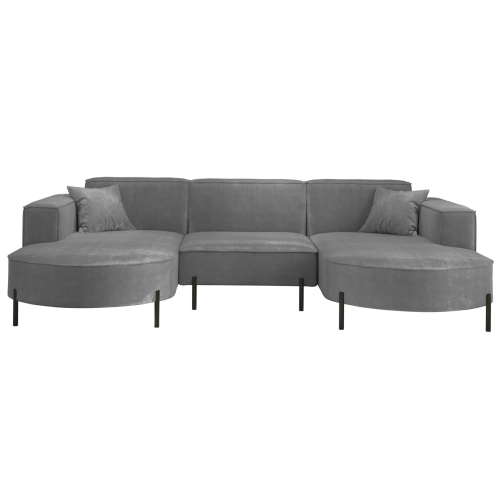 PARMA U HILLS Ecksofa – Sofa mit Stoff Noel, modernes Design, 299 cm - Dunkelgrau (Noel 26)