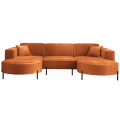 PARMA U HILLS Ecksofa – Sofa mit Stoff Noel, modernes Design, 299 cm - Ziegel (Noel 12)