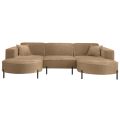 PARMA U HILLS Ecksofa – Sofa mit Stoff Noel, modernes Design, 299 cm - Braun (Noel 01)