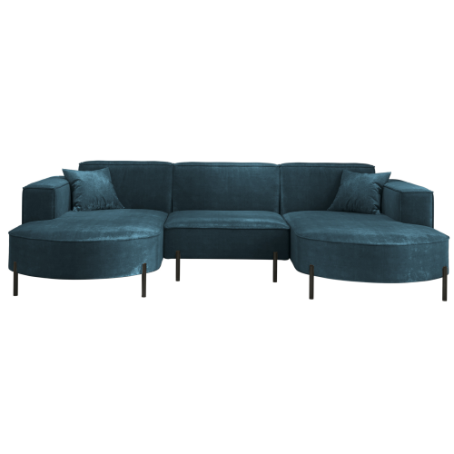 PARMA U HILLS Ecksofa – Sofa mit Stoff Noel, modernes Design, 299 cm - Dunkelblau (Noel 16).png