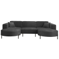 PARMA U HILLS Ecksofa – Sofa mit Stoff Noel, modernes Design, 299 cm - Graphit (Noel 25)