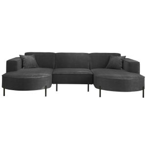 PARMA U HILLS Ecksofa – Sofa mit Stoff Noel, modernes Design, 299 cm - Graphit (Noel 25)