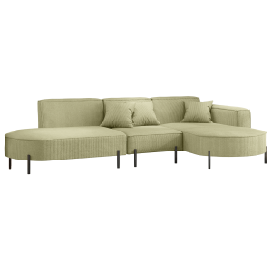 Parma Hills L – elegantes Ecksofa in L-Form mit hohen Beinen und Scala-Stoff - Lime, Hellgrün