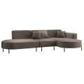 Parma Hills L – elegantes Ecksofa in L-Form mit hohen Beinen und Bouclé-Stoff - Braun (Quelle 21)
