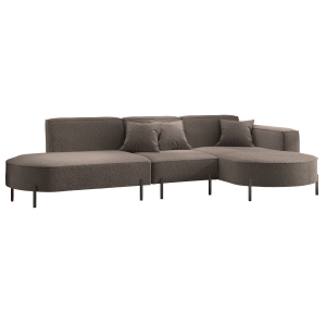 Parma Hills L – elegantes Ecksofa in L-Form mit hohen Beinen und Bouclé-Stoff - Braun (Quelle 21)