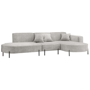 Parma Hills L – elegantes Ecksofa in L-Form mit hohen Beinen und Velours Noel - Hellgrau (Noel 14) 