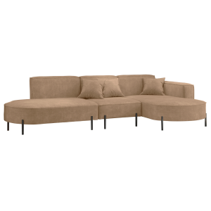 Parma Hills L – elegantes Ecksofa in L-Form mit hohen Beinen und Velours Noel -  Braun (Noel 01)