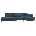 Parma Hills L – elegantes Ecksofa in L-Form mit hohen Beinen und Velours Noel - Dunkelblau (Noel 16)