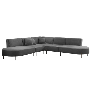 PARMA Corner HILLS Ecksofa – modernes Design, Komfort & Bouclé Stoff - Dunkelgrau (Quelle 92)