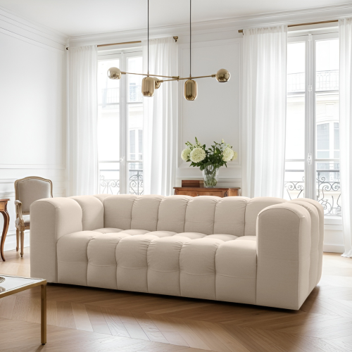 BALOO 3-Sitzer Sofa, Modernes Design & luxuriöser Komfort für dein Wohnzimmer - Beige (Tiffany 02)