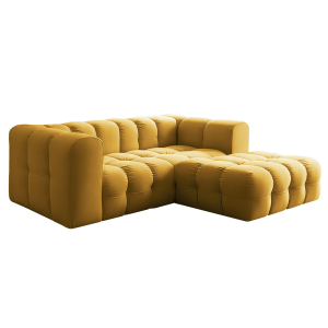 BALOO L MINI Ecksofa – modernes Design & Komfort mit hochwertiger HR-Schaumstoff-Polsterung - Senf (Tiffany 08)
