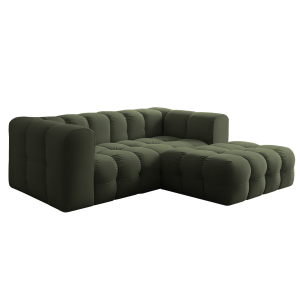 BALOO L MINI Ecksofa – modernes Design & Komfort mit hochwertiger HR-Schaumstoff-Polsterung - Grün (Tiffany 38)