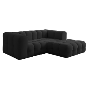 BALOO L MINI Ecksofa – modernes Design & Komfort mit hochwertiger HR-Schaumstoff-Polsterung - Schwarz (Tiffany 20)