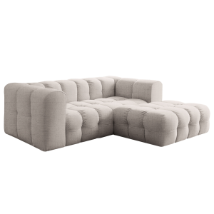 BALOO L MINI Ecksofa – modernes Design & Komfort mit hochwertiger HR-Schaumstoff-Polsterung - Creme, Stoff Moly 02