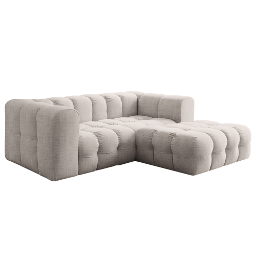 BALOO L MINI Ecksofa – modernes Design & Komfort mit hochwertiger HR-Schaumstoff-Polsterung - Creme, Stoff Moly 02