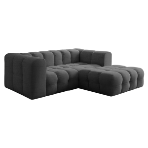 BALOO L MINI Ecksofa – modernes Design & Komfort mit hochwertiger HR-Schaumstoff-Polsterung - Anthrazit, Stoff Moly 97
