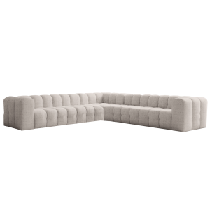 Ecksofa BALOO CORNER  330x330 cm – Komfort mit HR-Schaum und Wellenfedern - Creme, Stoff Moly 02