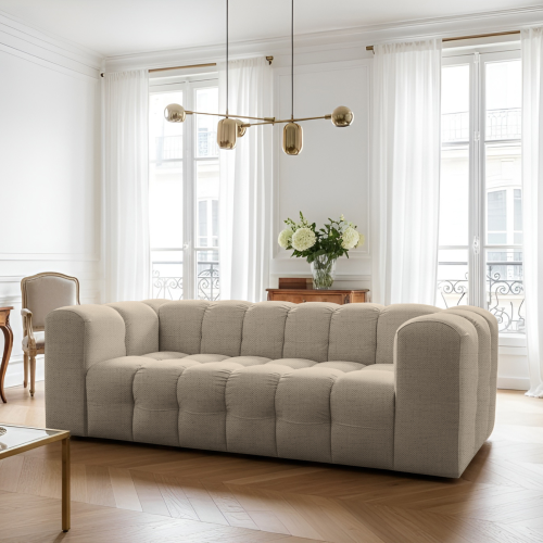 BALOO 3-Sitzer Sofa, Modernes Design & luxuriöser Komfort für dein Wohnzimmer - Beige, Stoff Moly 11.png