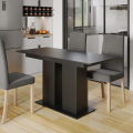 Esstisch Moderno – Moderner Ausziehtisch mit Holzdetails, 130–170 cm - Schwarz