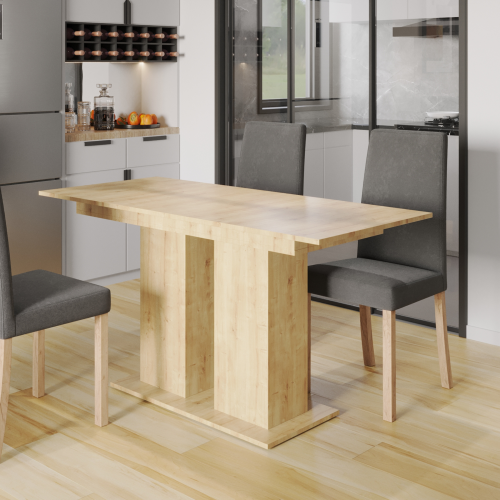 Esstisch Moderno – Moderner Ausziehtisch mit Holzdetails, 130–170 cm - Sonoma-Eiche.png