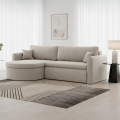 Verona L Ecksofa – Komfortables, freistehendes Wohnzimmer-Sofa mit Schlaffunktion & Bettkasten – Stoff Faro - Hellbeige