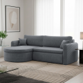 Verona L Ecksofa – Komfortables, freistehendes Wohnzimmer-Sofa mit Schlaffunktion & Bettkasten – Stoff Poso - Grau.png