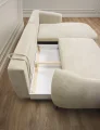 Ecksofa CANDY mit Schlaffunktion, Bettkasten, Metallfüßen und modernem Design