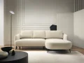 Ecksofa CANDY mit Schlaffunktion, Bettkasten, Metallfüßen und modernem Design
