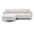 Ecksofa CANDY mit Schlaffunktion, Bettkasten & eleganten Metallfüßen - Creme (Aurora 02)