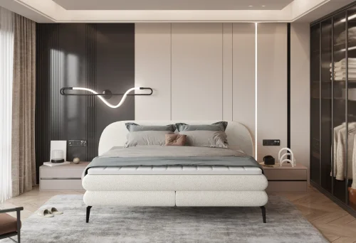 Boxspringbett Ovo mit rundem Kopfteil – Elegantes Design & maximaler Komfort