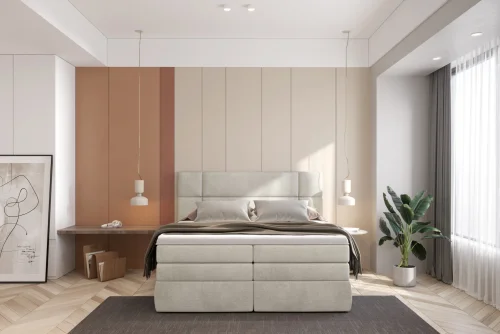 Boxspringbett PALACE mit 7-Zonen-Taschenfederkern & Bettkasten – modernes Polsterbett