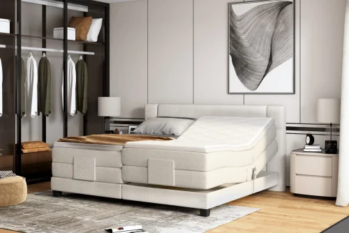 Rey – Elektrisches Boxspringbett mit Bonell-Federkern, Verstellbares Komfortbett für erholsamen Schlaf - 180x200 cm