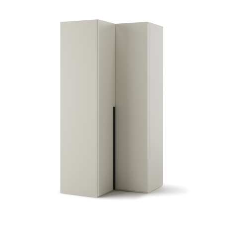 WOOW WO-01 – Modulare Eckkleiderschrank 2-türig in Champagner