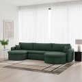 VERONA U Cord Ecksofa mit Schlaffunktion – großes U-Sofa mit Bettkasten, breitem Sitzkomfort & POSO Cordstoff - Grün 14