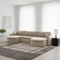 VERONA U Ecksofa mit Schlaffunktion – großes U-Sofa mit Bettkasten, feinem FARO Stoff & höchstem Sitzkomfort - Beige