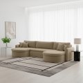 VERONA U Ecksofa mit Schlaffunktion – großes U-Sofa mit Bettkasten & exklusivem QUELLE Bouclé Stoff - Beige