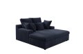 LAZY ONE Chaiselongue im modernen Cord-Look – luxuriöse Liege mit weichen Kissen & Komfortpolsterung - Blau