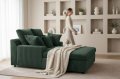 LAZY ONE Chaiselongue im modernen Cord-Look – luxuriöse Liege mit weichen Kissen & Komfortpolsterung - Flaschengrün